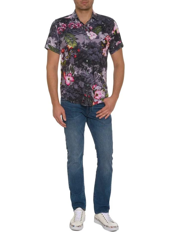 Men Short Sleeve Button Down Shirts Robert Graham LANGHAM SHORT SLEEVE BUTTON DOWN SHIRT Multi