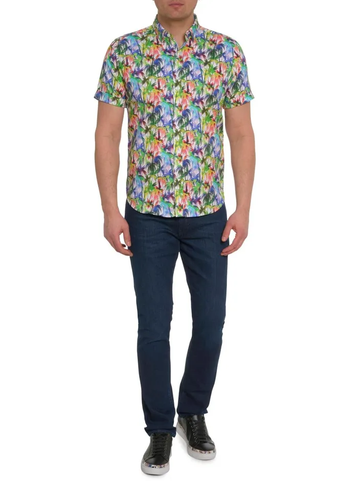 Men Short Sleeve Button Down Shirts Robert Graham PALM CITY SHORT SLEEVE BUTTON DOWN SHIRT Multi