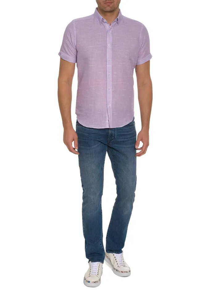 Men Short Sleeve Button Down Shirts Robert Graham SLOAN SHORT SLEEVE BUTTON DOWN SHIRT Blue