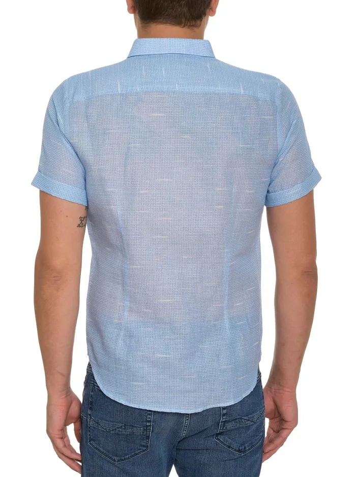 Men Short Sleeve Button Down Shirts Robert Graham SLOAN SHORT SLEEVE BUTTON DOWN SHIRT Blue