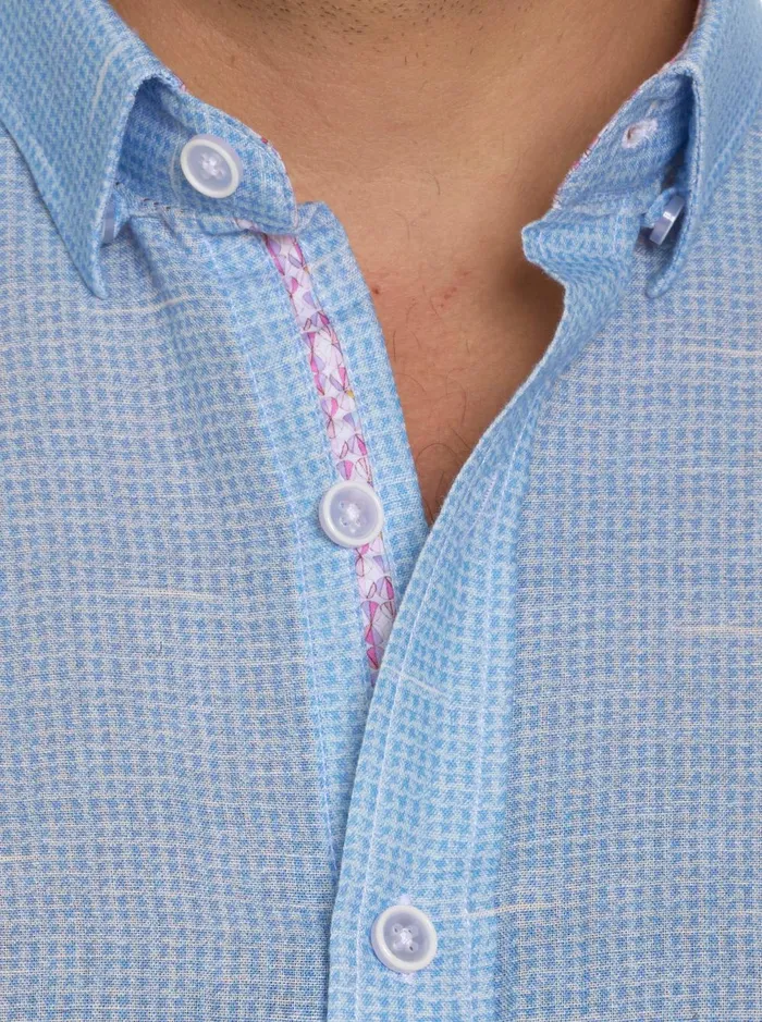 Men Short Sleeve Button Down Shirts Robert Graham SLOAN SHORT SLEEVE BUTTON DOWN SHIRT Blue