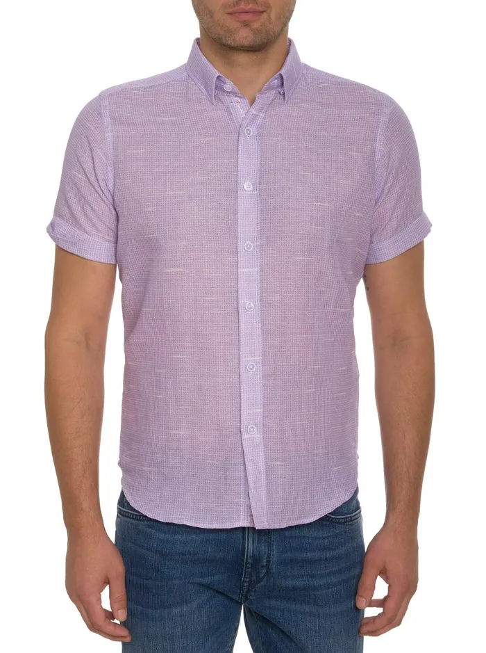 Men Short Sleeve Button Down Shirts Robert Graham SLOAN SHORT SLEEVE BUTTON DOWN SHIRT Blue