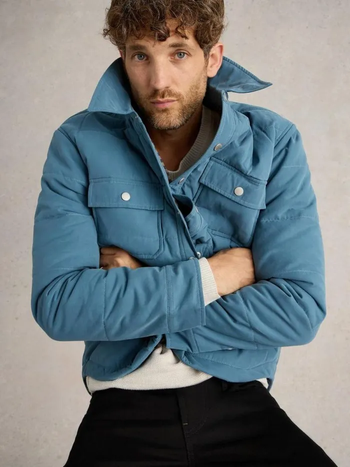 Men Sussex Padded Jacket Dark Blue White Stuff Coats and Jackets
