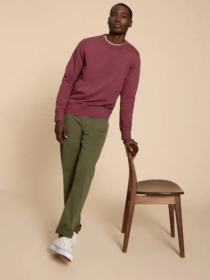Men Sutton Organic Chino Trouser Khaki Green White Stuff Chinos