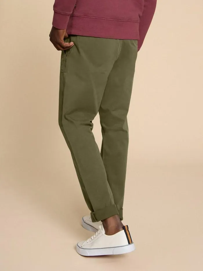 Men Sutton Organic Chino Trouser Khaki Green White Stuff Chinos