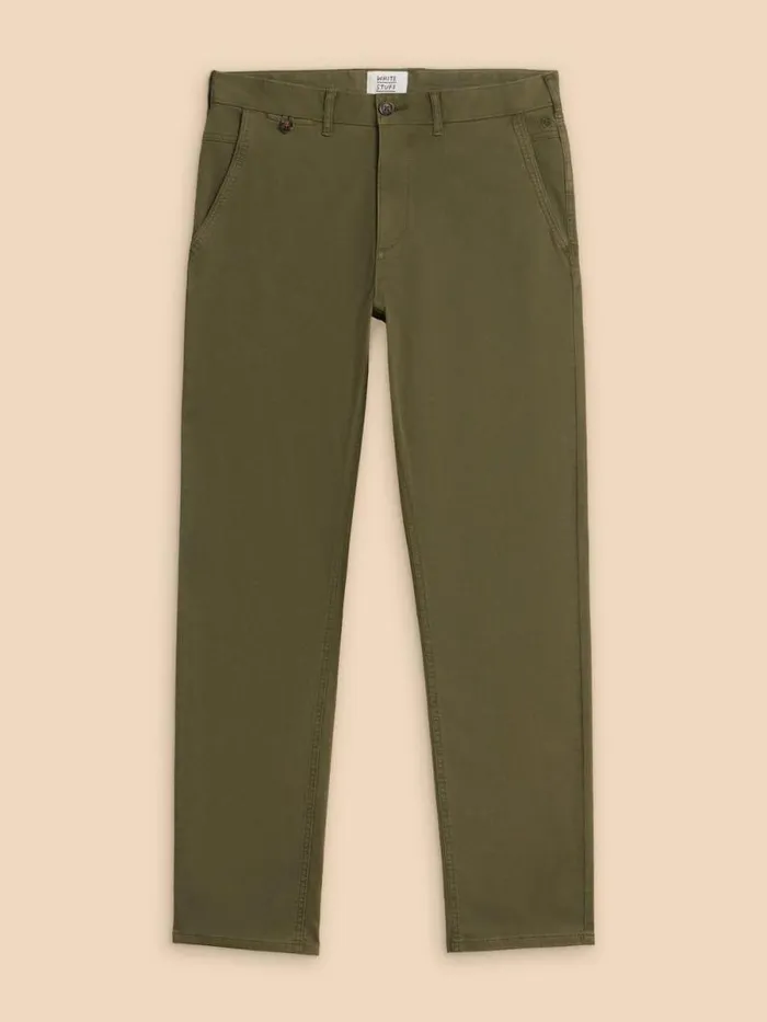 Men Sutton Organic Chino Trouser Khaki Green White Stuff Chinos
