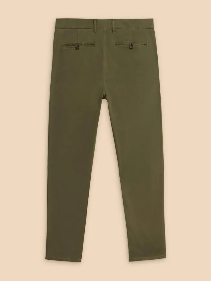 Men Sutton Organic Chino Trouser Khaki Green White Stuff Chinos
