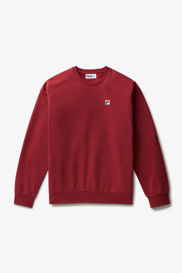 Men Sweatshirts and Hoodies Fila Classic Relaxed Sweatshirt 601 Tibetan Red