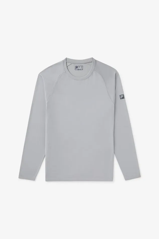 Men Tennis Fila Lucky Ace Seamless Long Sleeve Top 050 Ultimate Gray