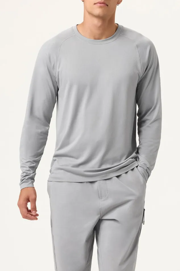 Men Tennis Fila Lucky Ace Seamless Long Sleeve Top 050 Ultimate Gray