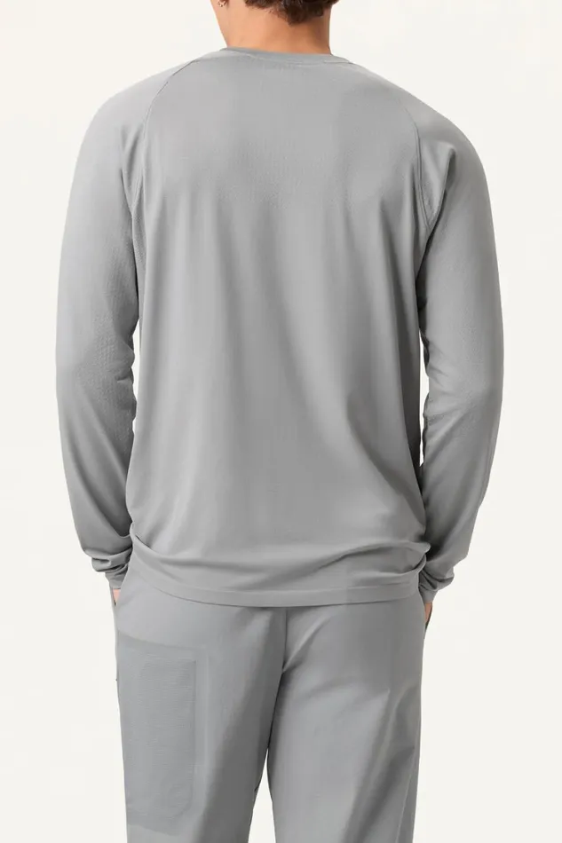Men Tennis Fila Lucky Ace Seamless Long Sleeve Top 050 Ultimate Gray
