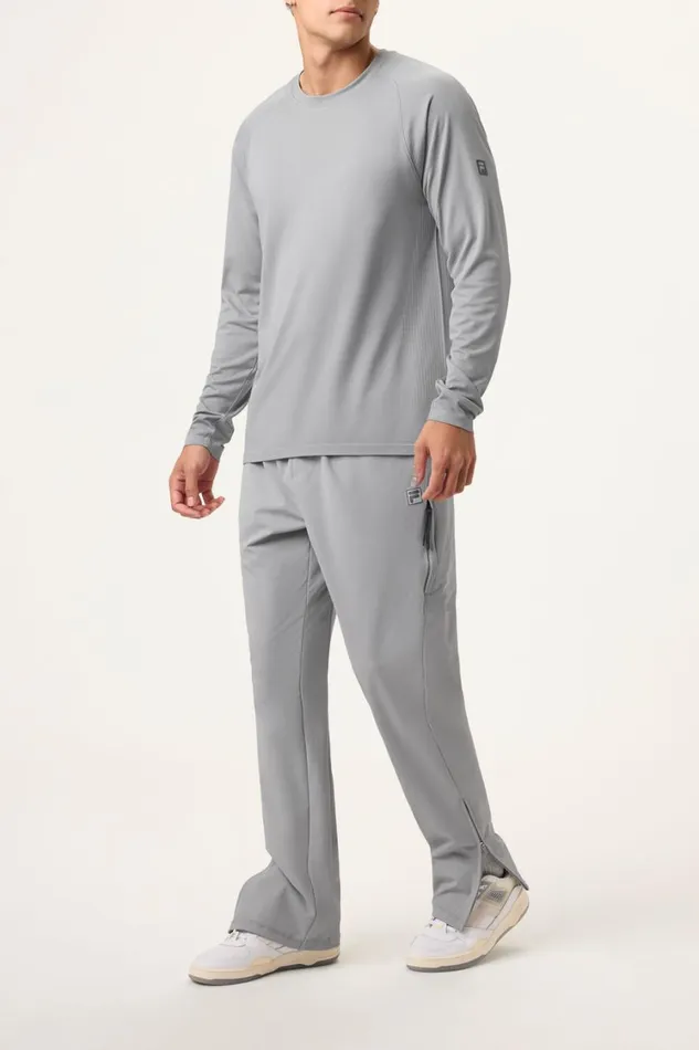 Men Tennis Fila Lucky Ace Seamless Long Sleeve Top 050 Ultimate Gray