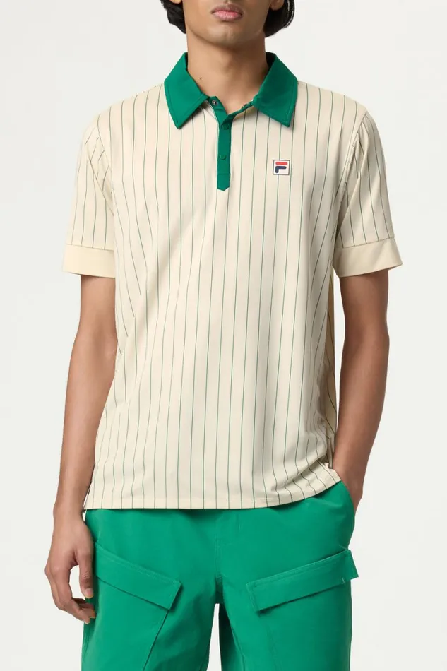Men Tennis Fila Performance Iconic BB1 Polo 898 Angoragreen Jacket Pinstripe Men Tennis Fila Performance Iconic BB1 Polo 898 Angoragreen Jacket Pinstripe