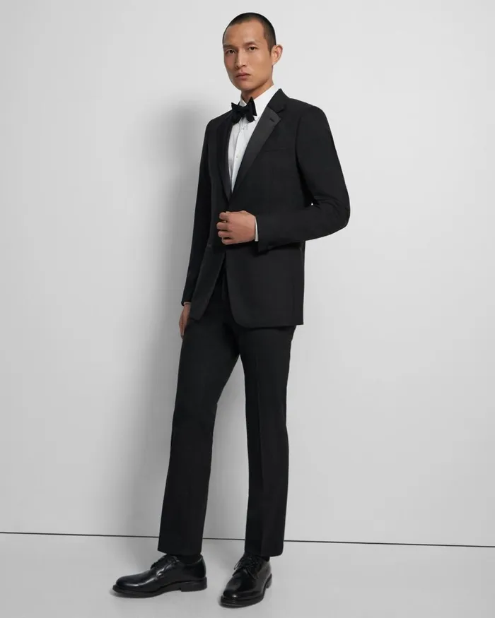 Men Theory Blazers Jackets Chambers Tuxedo Blazer In Stretch Wool Black