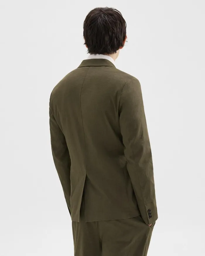 Men Theory Blazers Jackets Clinton Blazer In Good Linen Dark Olive