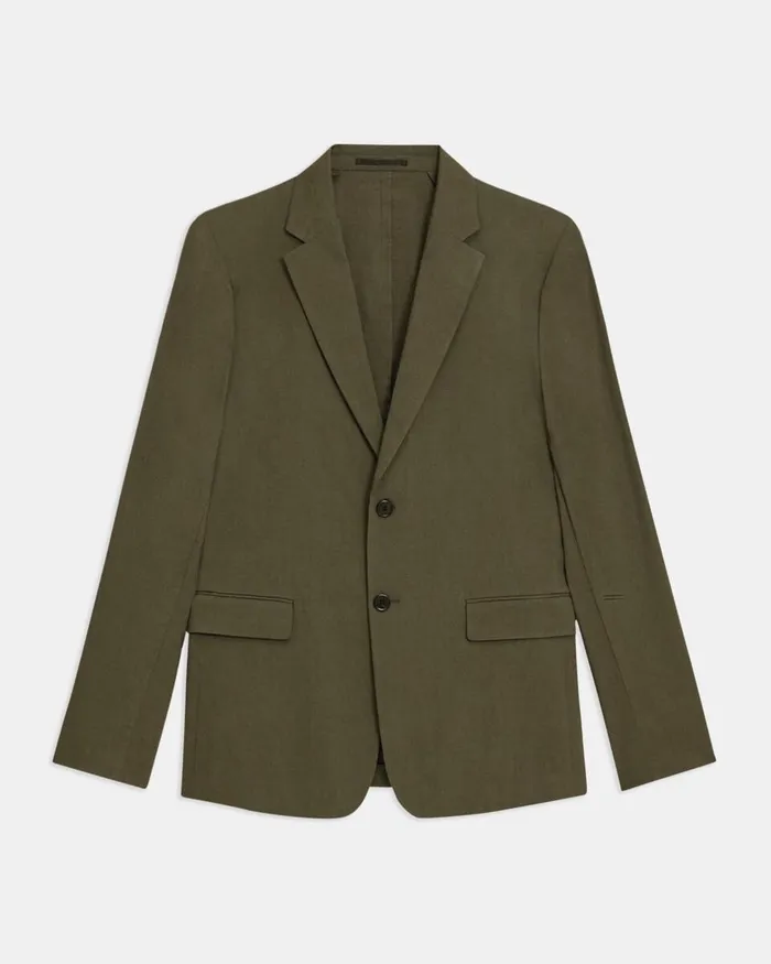 Men Theory Blazers Jackets Clinton Blazer In Good Linen Dark Olive