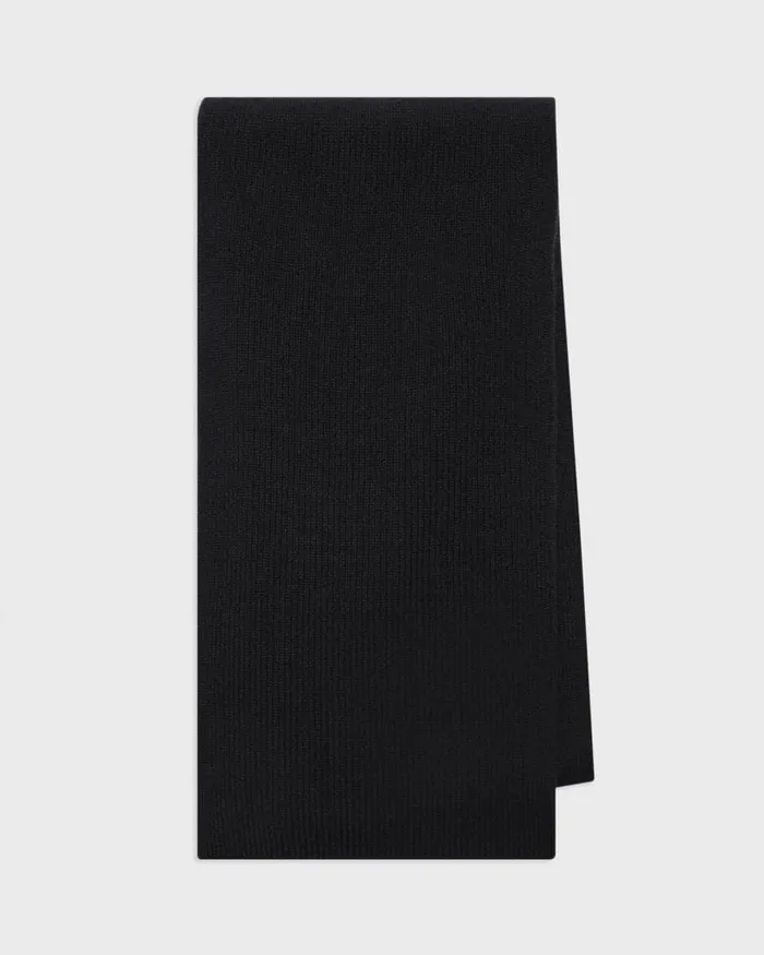 Men Theory Hats Gloves Scarves Camden Scarf In Ribbed Cashmere Black