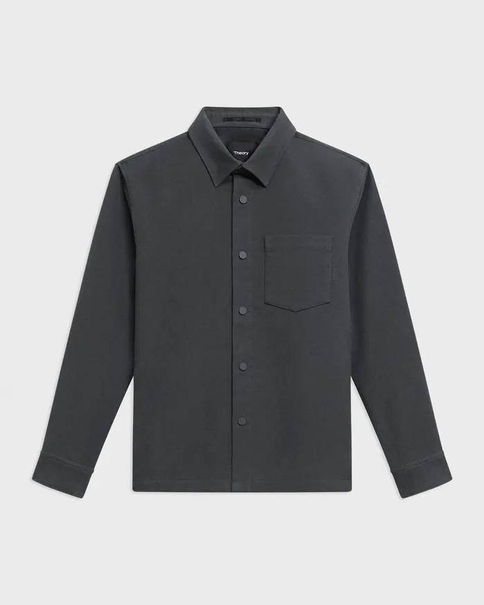 Men Theory Outerwear Shirt Jacket In Moleskin Twill Graphite