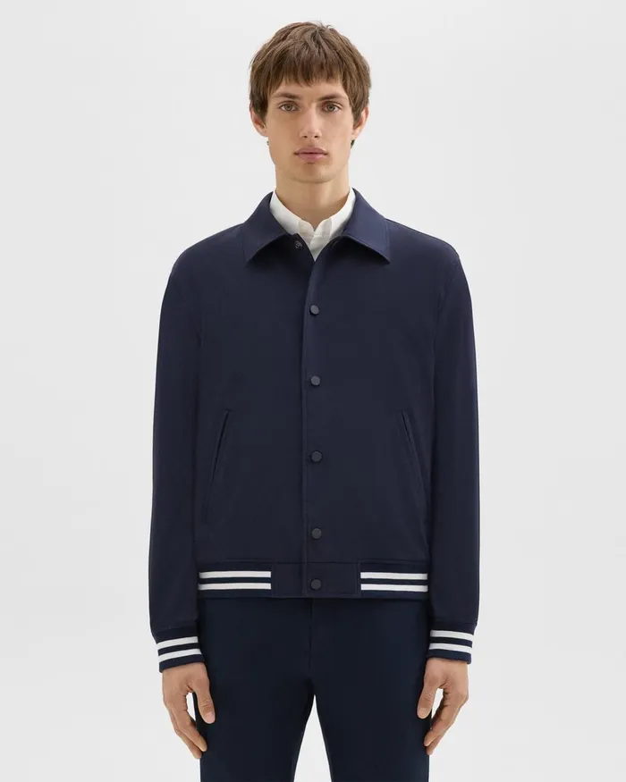 Men Theory Outerwear Varsity Jacket In Neoteric Navy