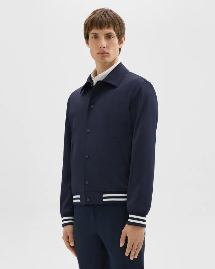 Men Theory Outerwear Varsity Jacket In Neoteric Navy