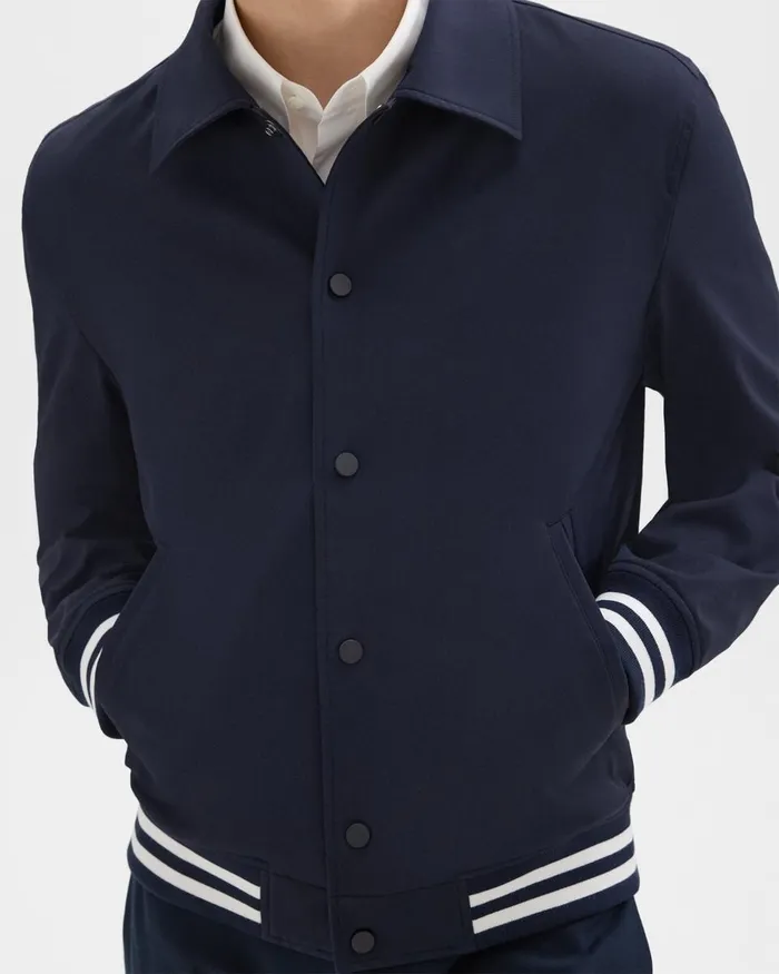 Men Theory Outerwear Varsity Jacket In Neoteric Navy