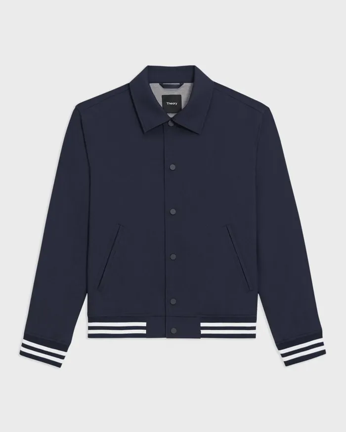 Men Theory Outerwear Varsity Jacket In Neoteric Navy