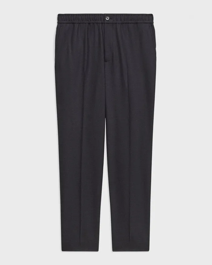 Men Theory Pants Larin Drawstring Pant In Stretch Flannel Dark Navy