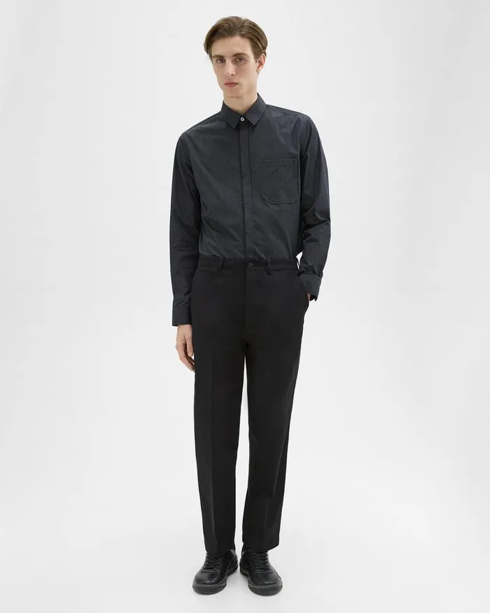 Men Theory Pants Relaxed Virgin Wool Pant Black