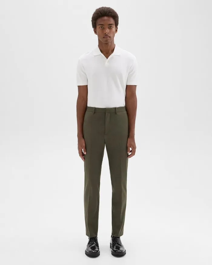 Men Theory Pants Zaine Pant In Stretch Cotton Dark Olive