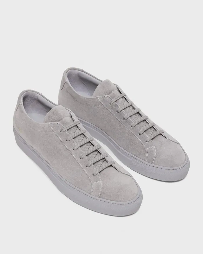 Men Theory Shoes Common Projects Original Achilles Sneakers Warm Grey