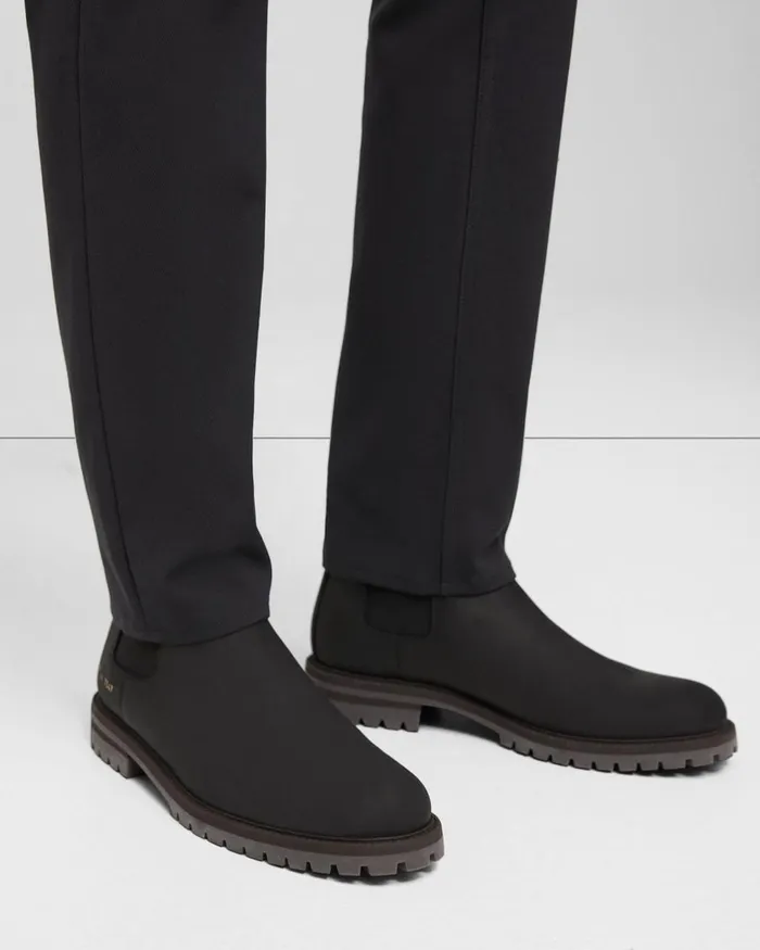 Men Theory Shoes Common Projects Winter Chelsea Boots Black
