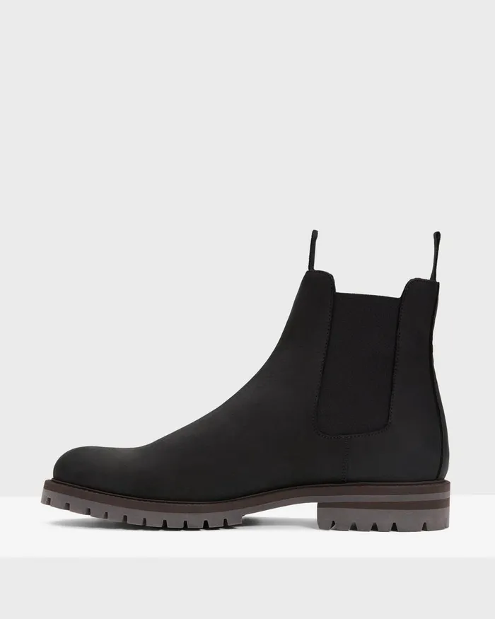 Men Theory Shoes Common Projects Winter Chelsea Boots Black