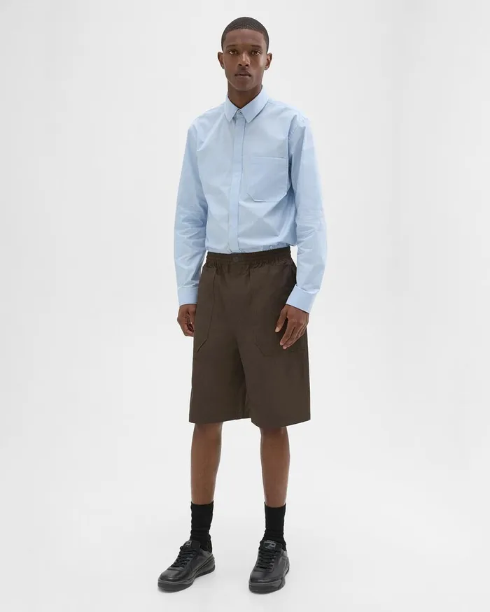 Men Theory Shorts CottonBlend PullOn Short Deep Tundra