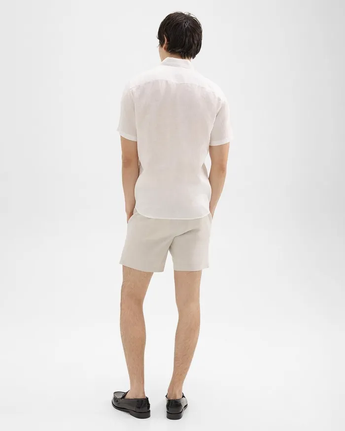 Men Theory Shorts Curtis 7quot Drawstring Short In Good Linen Sand