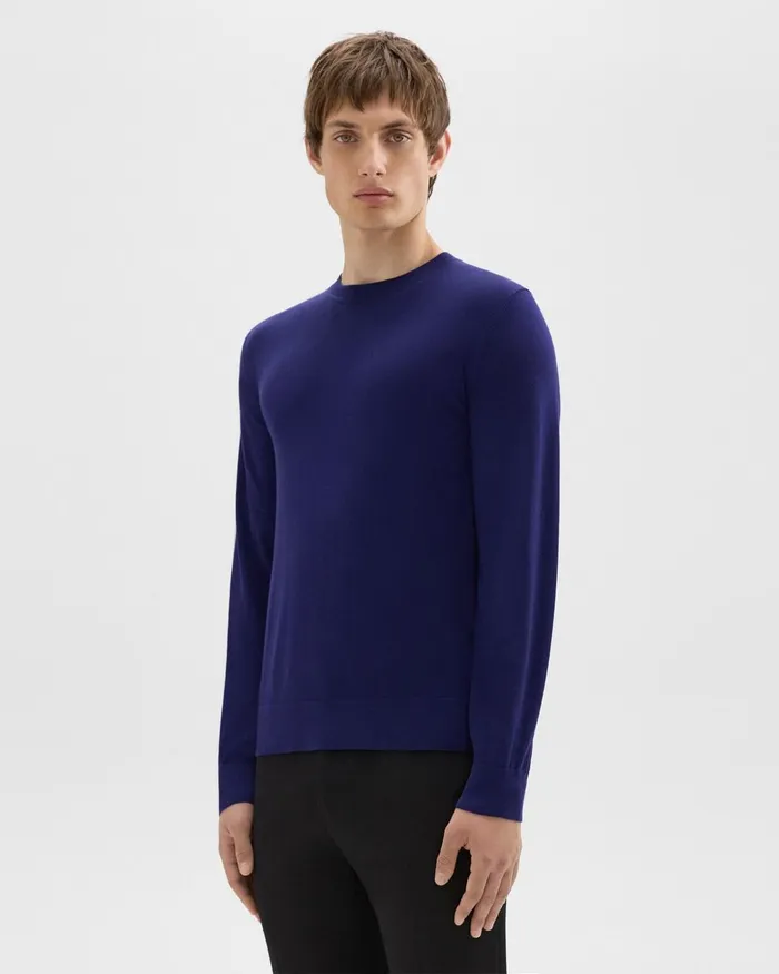 Men Theory Sweaters Cardigans Crewneck Sweater In Regal Wool Ocean