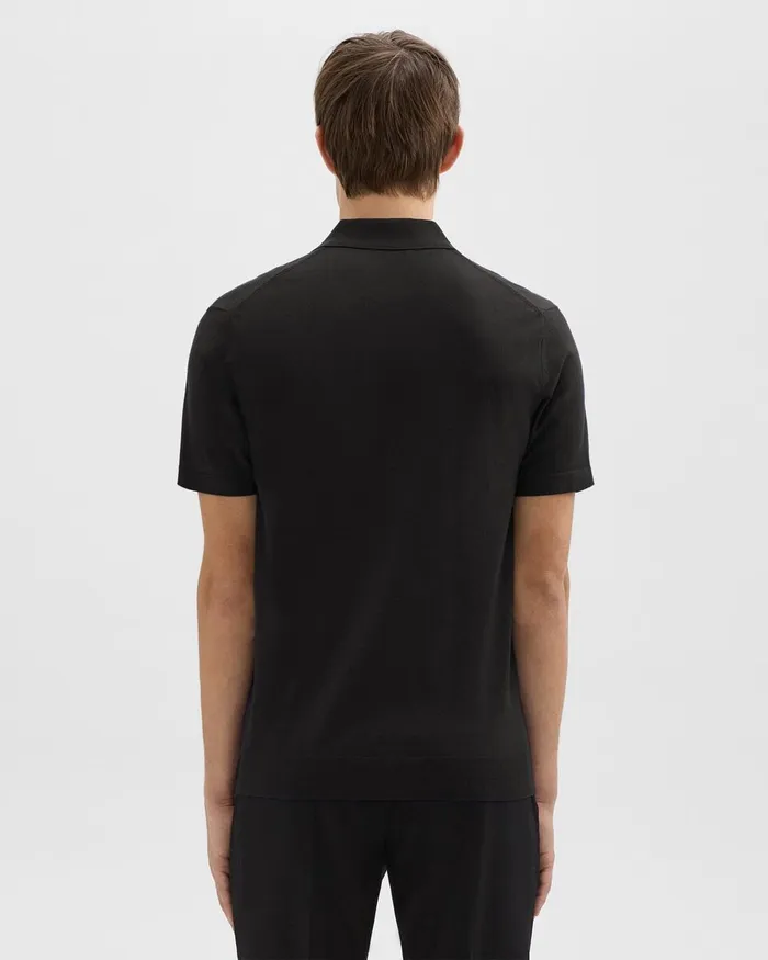 Men Theory Sweaters Cardigans Goris Polo Shirt In Light Bilen Black
