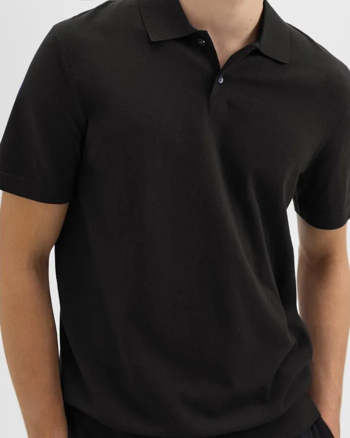 Men Theory Sweaters Cardigans Goris Polo Shirt In Light Bilen Black