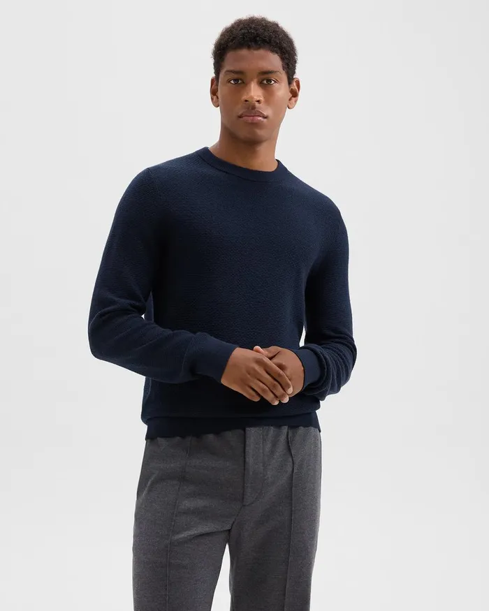 Men Theory Sweaters Cardigans Maden Crewneck Sweater In Merino Wool Baltic