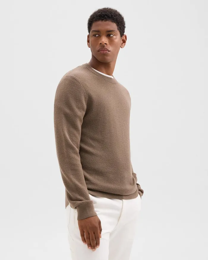 Men Theory Sweaters Cardigans Maden Crewneck Sweater In Merino Wool Dark Taupe