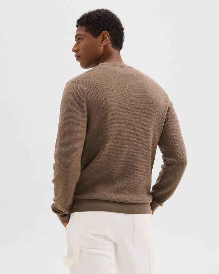 Men Theory Sweaters Cardigans Maden Crewneck Sweater In Merino Wool Dark Taupe