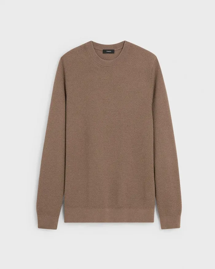 Men Theory Sweaters Cardigans Maden Crewneck Sweater In Merino Wool Dark Taupe
