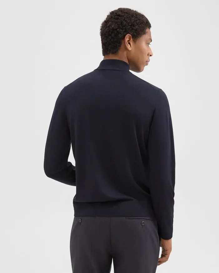 Men Theory Sweaters Cardigans Mock Neck Sweater In Regal Wool Navy