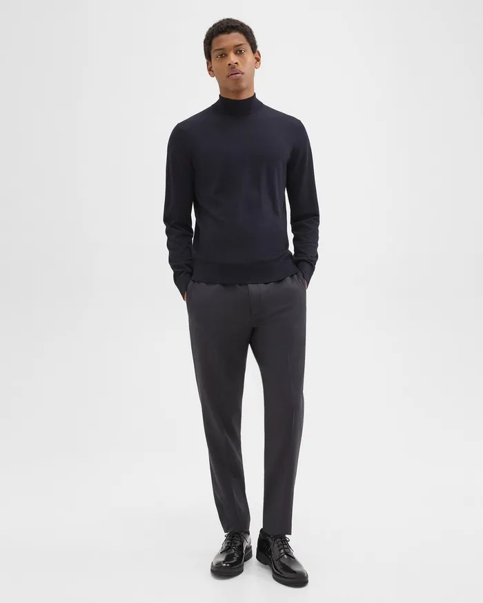 Men Theory Sweaters Cardigans Mock Neck Sweater In Regal Wool Navy