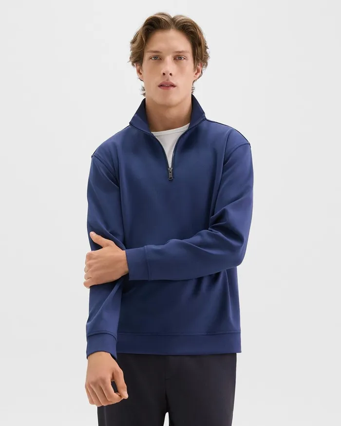 Men Theory Sweatshirts Hoodies QuarterZip Sweatshirt In Scuba Deep Atlantic