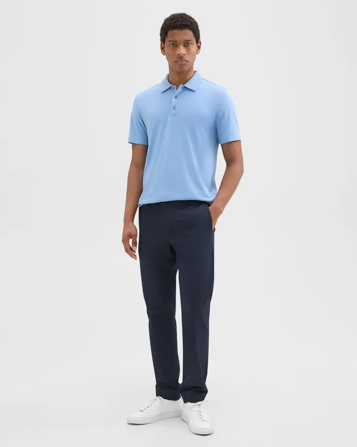 Men Theory TShirts Polos Bron Polo Shirt In Anemone Modal Jersey Powder Blue