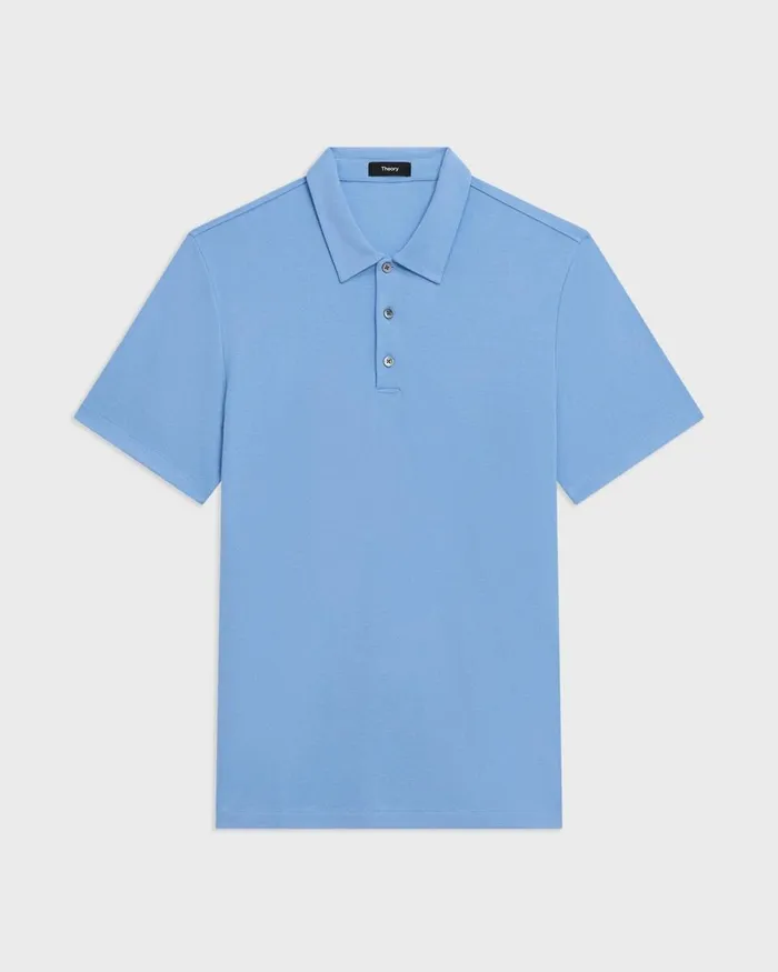 Men Theory TShirts Polos Bron Polo Shirt In Anemone Modal Jersey Powder Blue