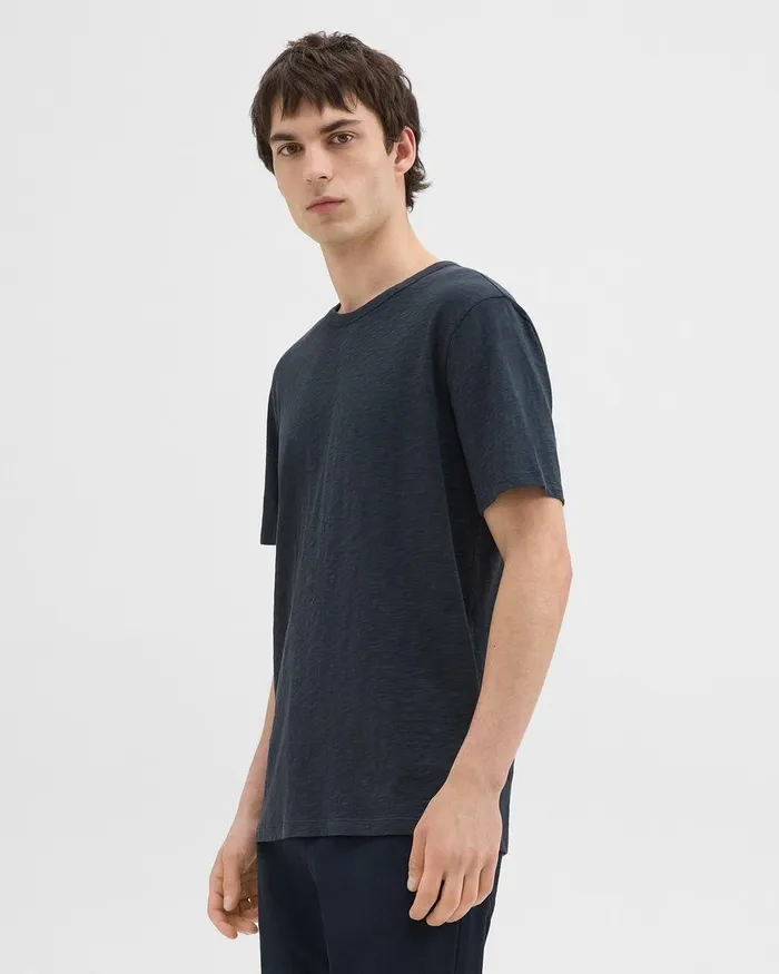 Men Theory TShirts Polos Essential Tee In Cosmos Slub Cotton Eclipse