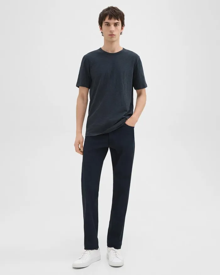 Men Theory TShirts Polos Essential Tee In Cosmos Slub Cotton Eclipse