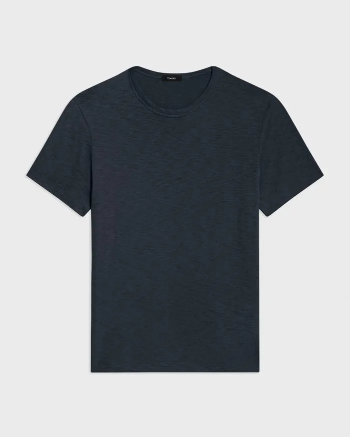 Men Theory TShirts Polos Essential Tee In Cosmos Slub Cotton Eclipse