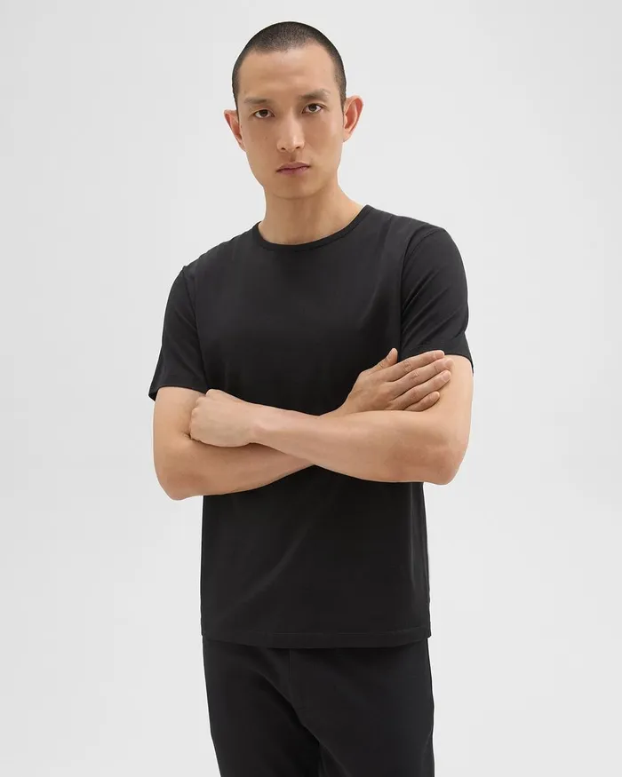 Men Theory TShirts Polos Precise Tee In Pima Cotton Jersey Black